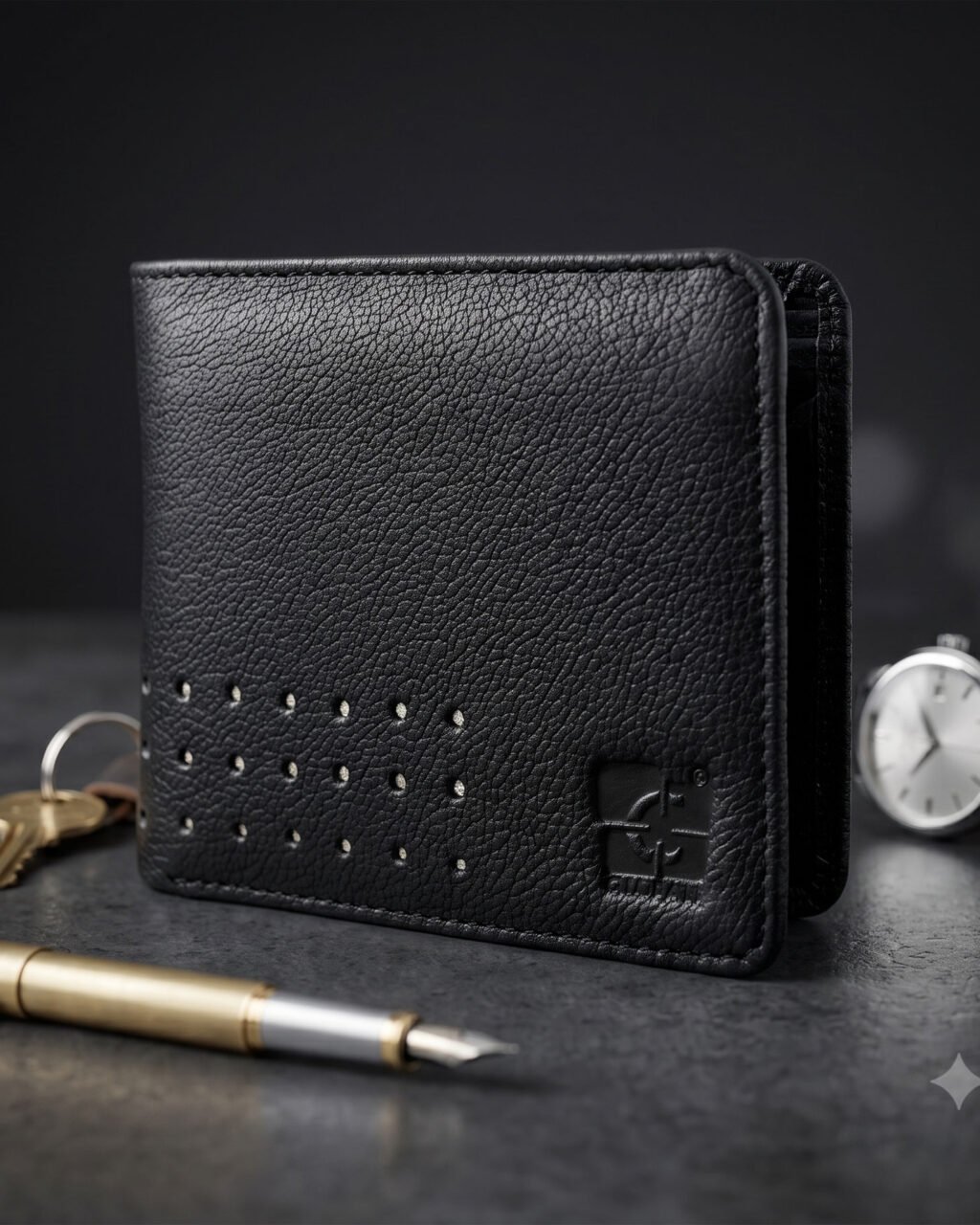 Men's Wallet, Full Grain Leather, Bi-Fold, 3 Card Slots with Coin Pocket, RFID Protected | Clover