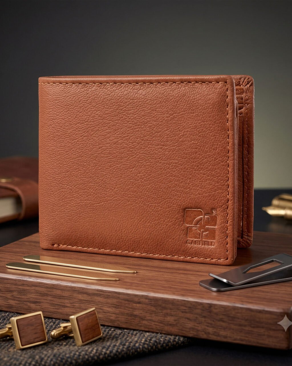 Men's Wallet, Full Grain Leather, Bi-Fold, 7 Card Slots with Coin Pocket, RFID Protected | Clover