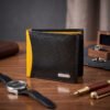 Men’s Wallet, Full Grain Leather, Bi-Fold, 6 Card Slots with Coin Pocket, RFID Protected | Clover