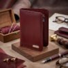 Men’s Wallet, Full Grain Leather, Note Case, 4 Card Slots, RFID Protected | Clover