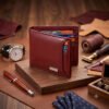 Men’s Wallet, Full Grain Leather, Bi-Fold, 10 Card Slots, RFID Protected | Clover