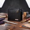 Men’s Wallet, Full Grain Leather, Bi-Fold, 7 Card Slots with Coin Pocket, RFID Protected | Clover