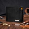 Men’s Wallet, Full Grain Leather, Bi-Fold, 3 Card Slots with Coin Pocket, RFID Protected | Clover