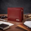 Men’s Wallet, Full Grain Leather, Bi-Fold, 6 Card Slots with Coin Pocket, RFID Protected | Clover