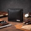 Men’s Wallet, Full Grain Leather, Bi-Fold, 7 Card Slots with Coin Pocket, RFID Protected | Clover