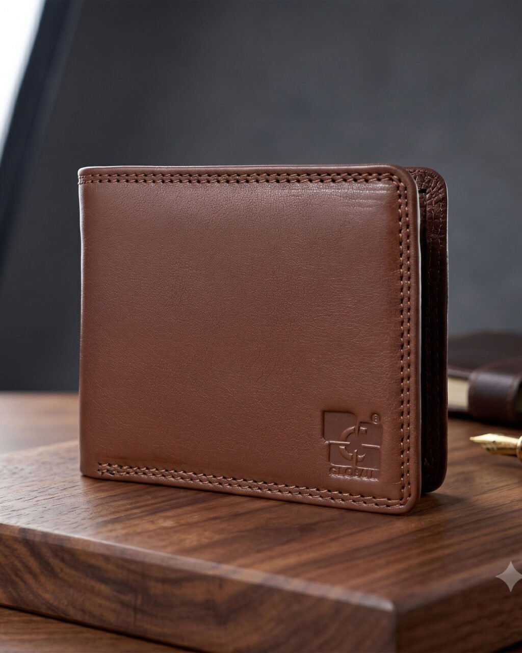 Men's Wallet, Full Grain Leather, Bi-Fold, 3 Card Slots with Coin Pocket, RFID Protected | Clover