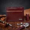 Men’s Wallet, Full Grain Leather, Bi-Fold, 6 Card Slots with Coin Pocket, RFID Protected | Clover