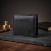 Men’s Wallet, Full Grain Leather, Bi-Fold, 3 Card Slots with Coin Pocket, RFID Protected | Clover