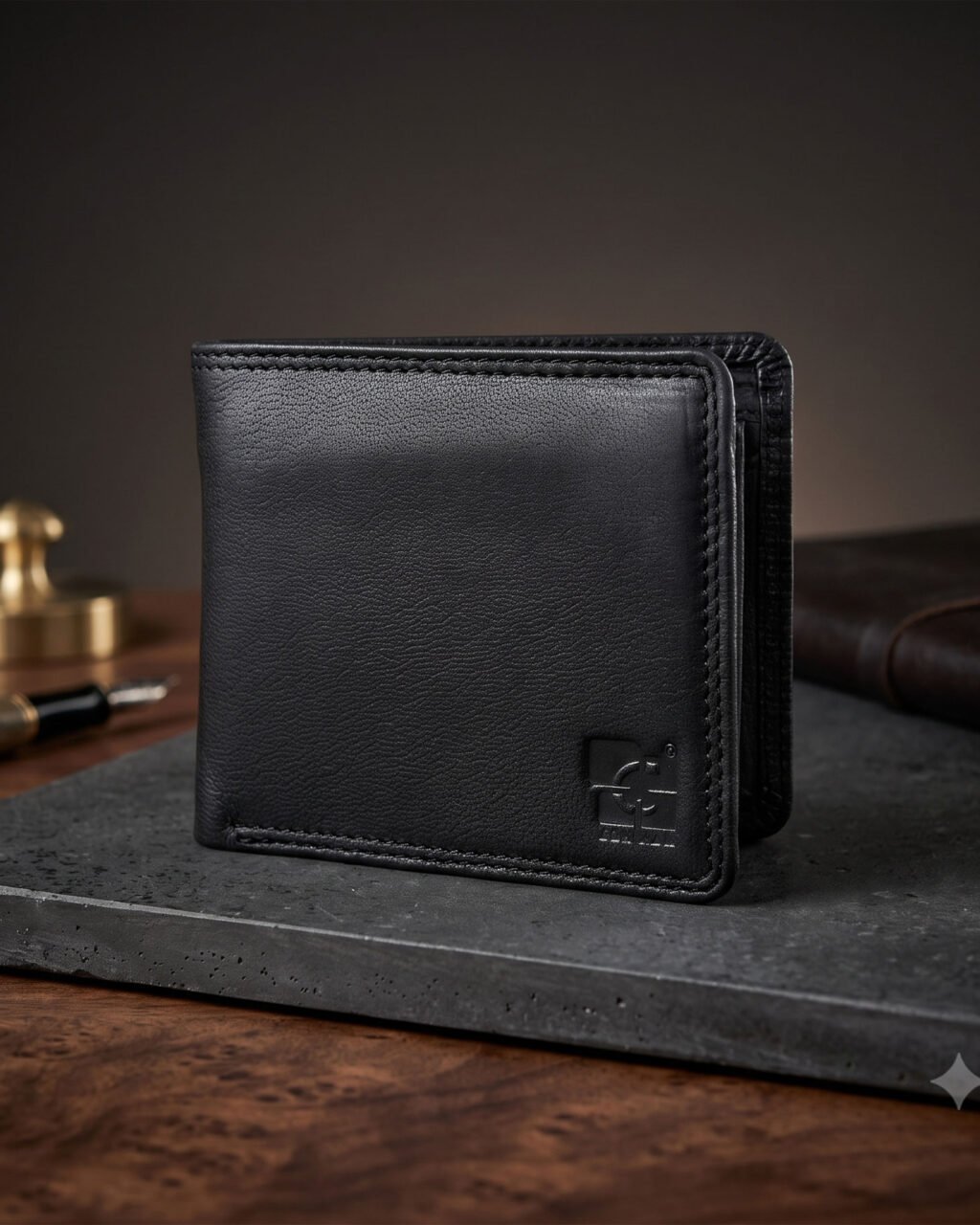 Men's Wallet, Full Grain Leather, Bi-Fold, 3 Card Slots with Coin Pocket, RFID Protected | Clover