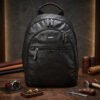 Premium Official Bagpack, Black, Full Grain Leather | Clover