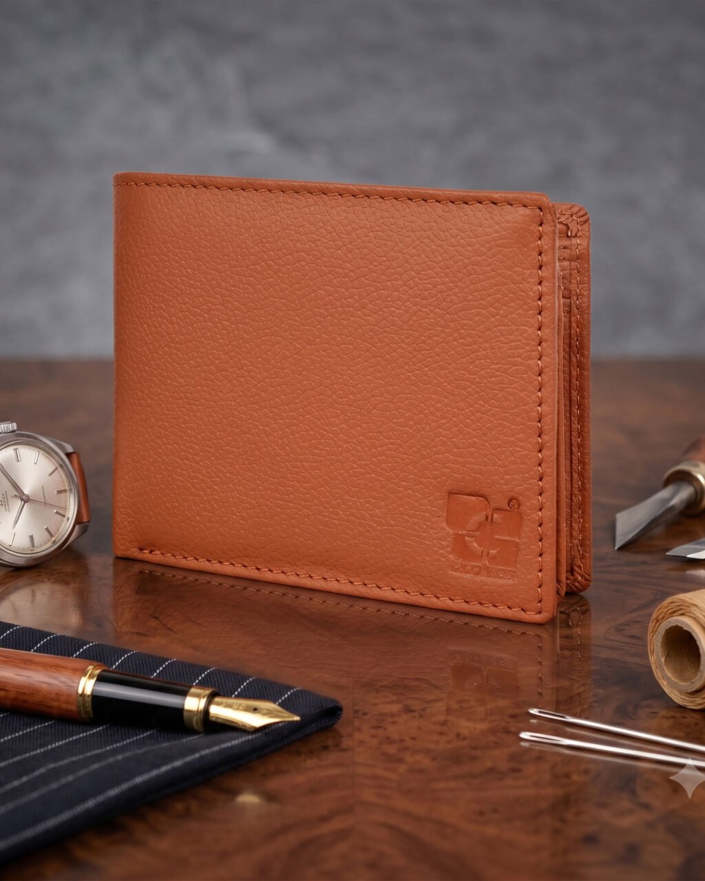 Men's Wallet, Full Grain Leather, Bi-Fold, 7 Card Slots with Coin Pocket, RFID Protected | Clover