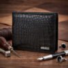 Men’s Wallet, Full Grain Leather, Bi-Fold, 6 Card Slots with Coin Pocket, RFID Protected | Clover