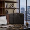 Oxford Premium Executive Laptop Bag, Black, Full Grain Leather | Clover