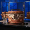 Premium Hand-Tooled  Full Grain Leather Makeup Organizer Box With Hair-On Leather