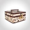 Signature Hand-Tooled Full-Grain Leather & Salt-and-Pepper Hair-On Hide Western Jewelry Box with Combination Lock