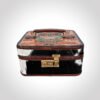 Signature Hand-Tooled Full-Grain Leather & Black-and-White Hair-On Hide Western Jewelry Box with Combination Lock