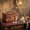Premium Hand-Tooled Full-Grain Leather Two-Tone Floral Western Jewelry Box with Lock & Removable Tray
